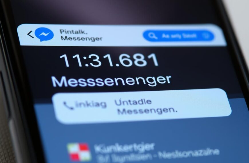 Interfejs aplikacji Messenger na telefonie z zaznaczoną opcją sprawdzania ilości wiadomości